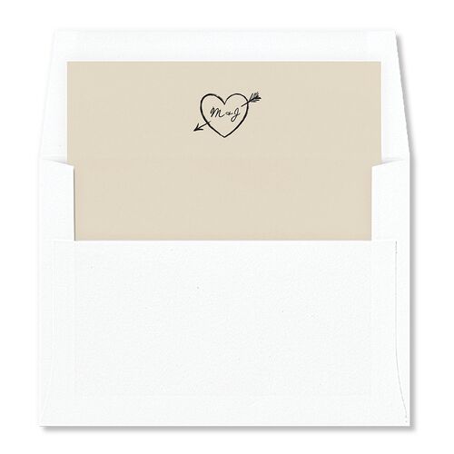 Lovebird Wavy Frame Photo Envelope Liners Pure White Standard