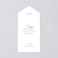 Muted Floral All-in-One Wedding Invitations Dusty Blue Signature Light Both Recipient and Return Addresses No
