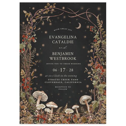 Mushroom Garden Fairytale Wedding Invitations Midnight Signature Blank No Standard