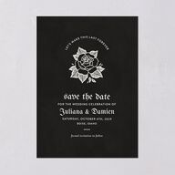 Moody Gothic Rose Save the Date Cards Midnight Signature smooth Blank No Standard