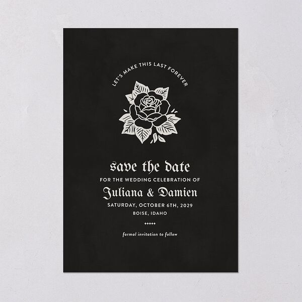 Moody Gothic Rose Save the Date Cards Midnight Signature smooth Blank No Standard