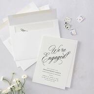 We're Engaged Calligraphy Engagement Party Invitations Champagne Signature Blank Standard