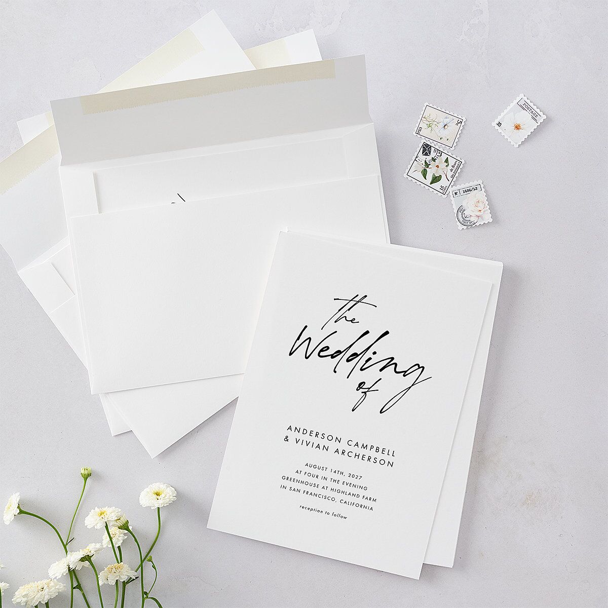 Simply Script Wedding Invitations — view 4