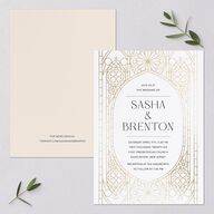 Chapel Arch Wedding Invitations Gold Pure White Signature Blank No