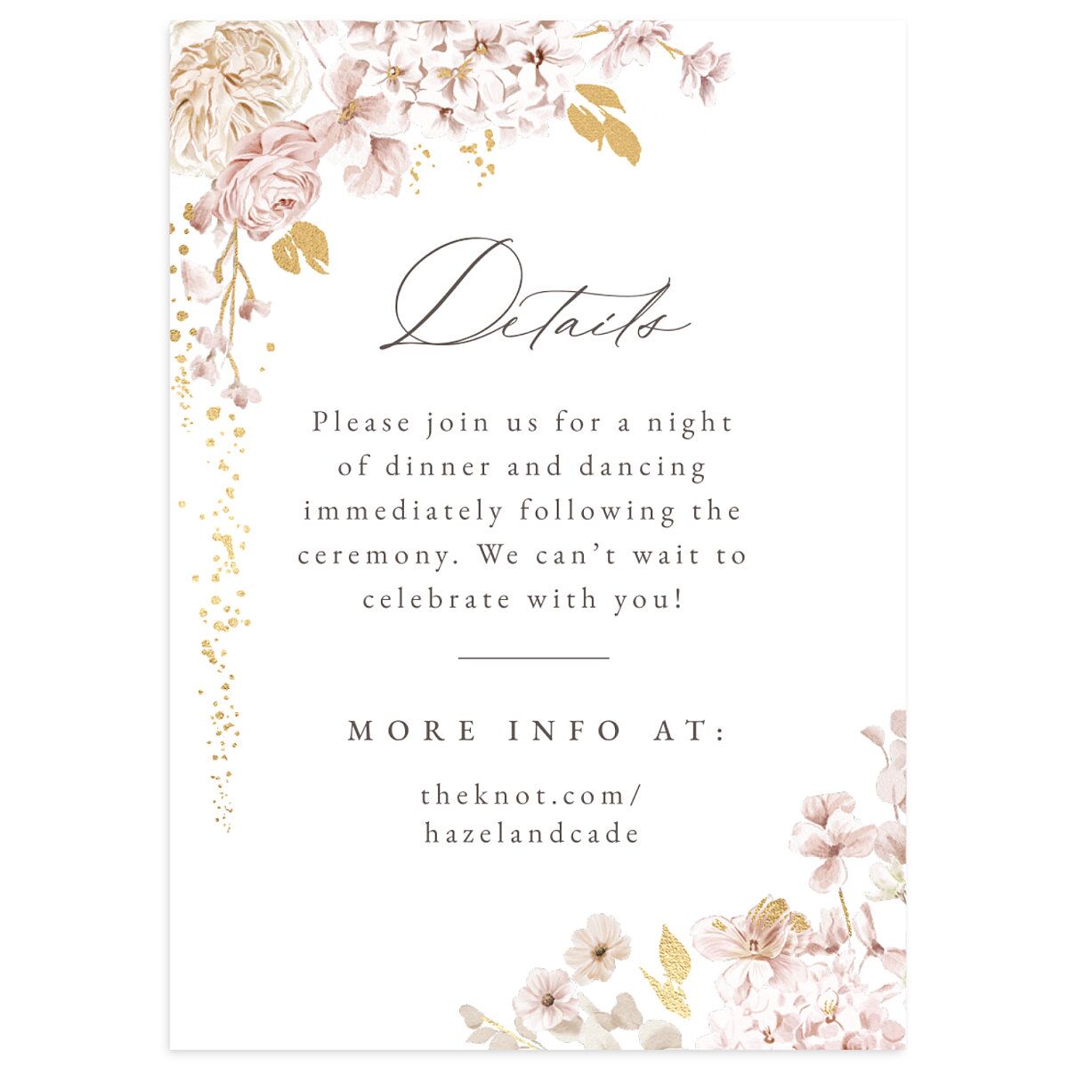 Luxury Floral Wedding Enclosure Cards