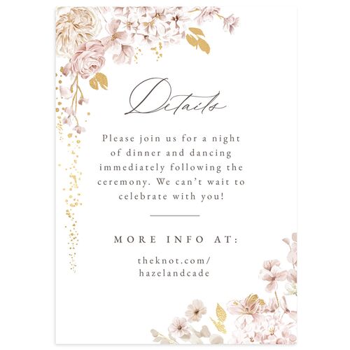 Luxury Floral Wedding Enclosure Cards Gold Desert Rose Signature