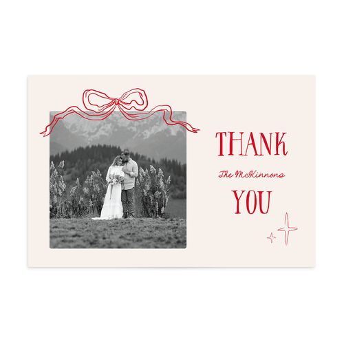 Tied With A Bow Gift Gallery Thank You Postcards Scarlet
