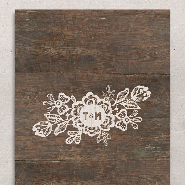 Woodgrain Lace Save The Date Cards Unpublished Falcon Signature smooth No