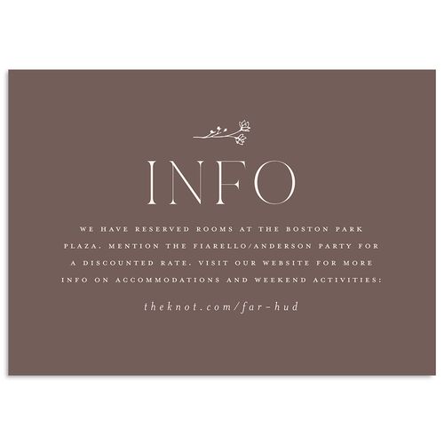 Minimalist Accent Leaf Wedding Enclosure Cards Falcon Signature Standard