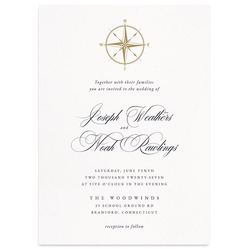 Formal Nautical Wedding Invitations Moody Blue Signature Blank No Standard