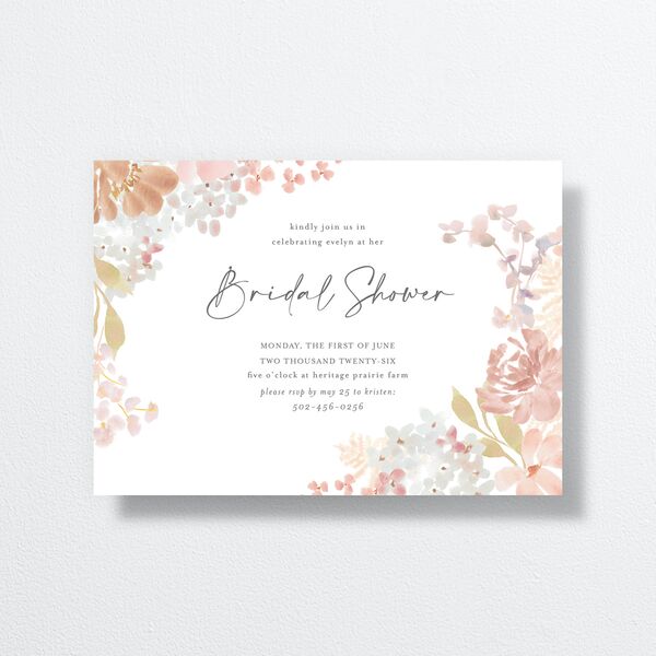 Hydrangea Garden Bridal Shower Invitations front