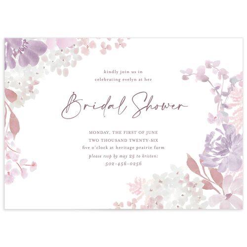 Hydrangea Garden Bridal Shower Invitations - 