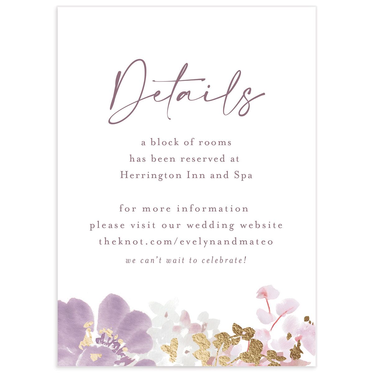 Hydrangea Garden Wedding Enclosure Cards