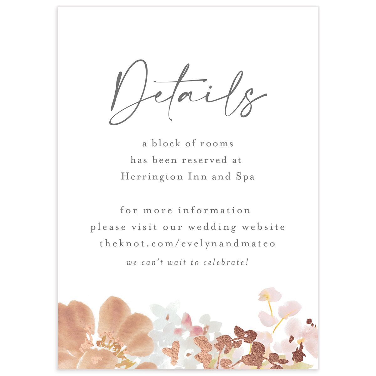 Hydrangea Garden Wedding Enclosure Cards