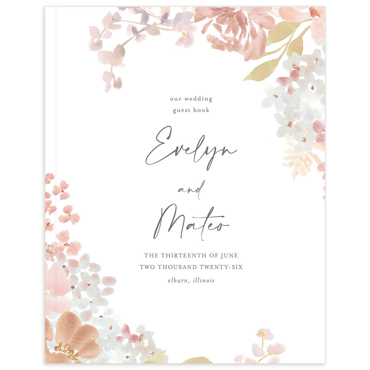 Hydrangea Garden Wedding Guest Book