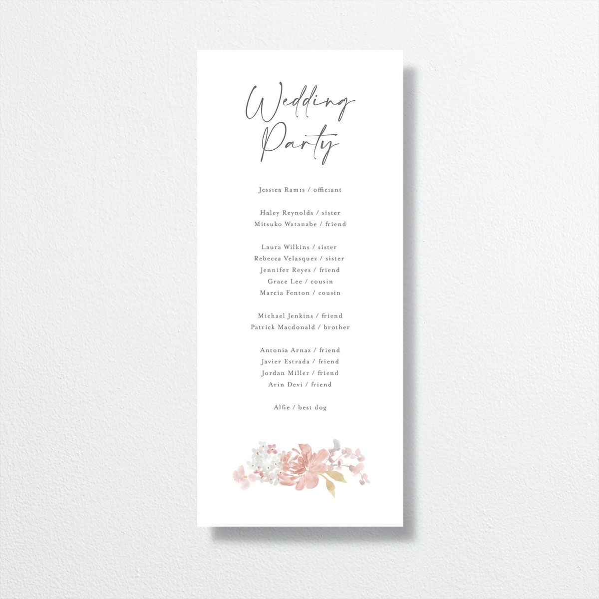 Hydrangea Garden Wedding Programs back in pink