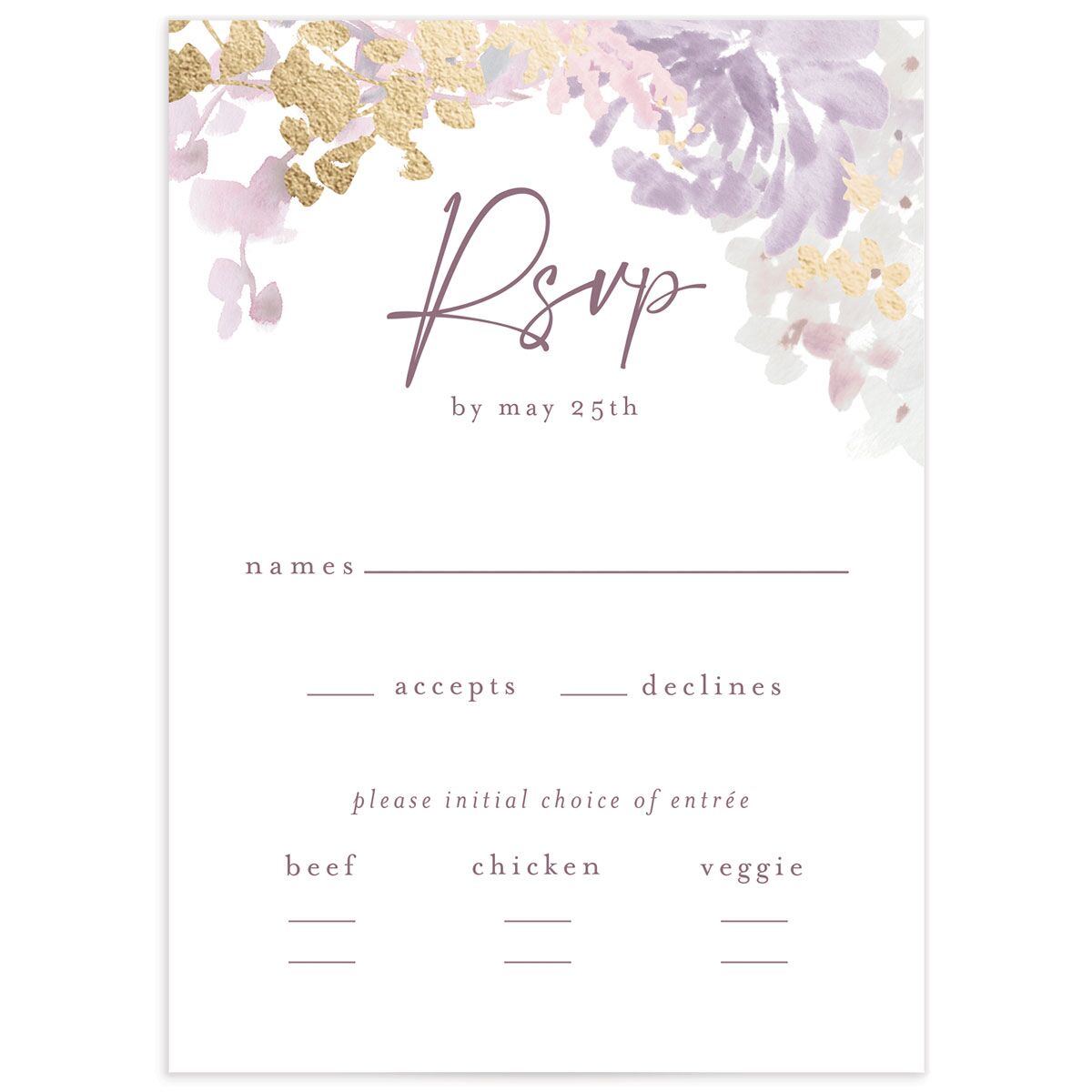 Hydrangea Garden Wedding Response Cards