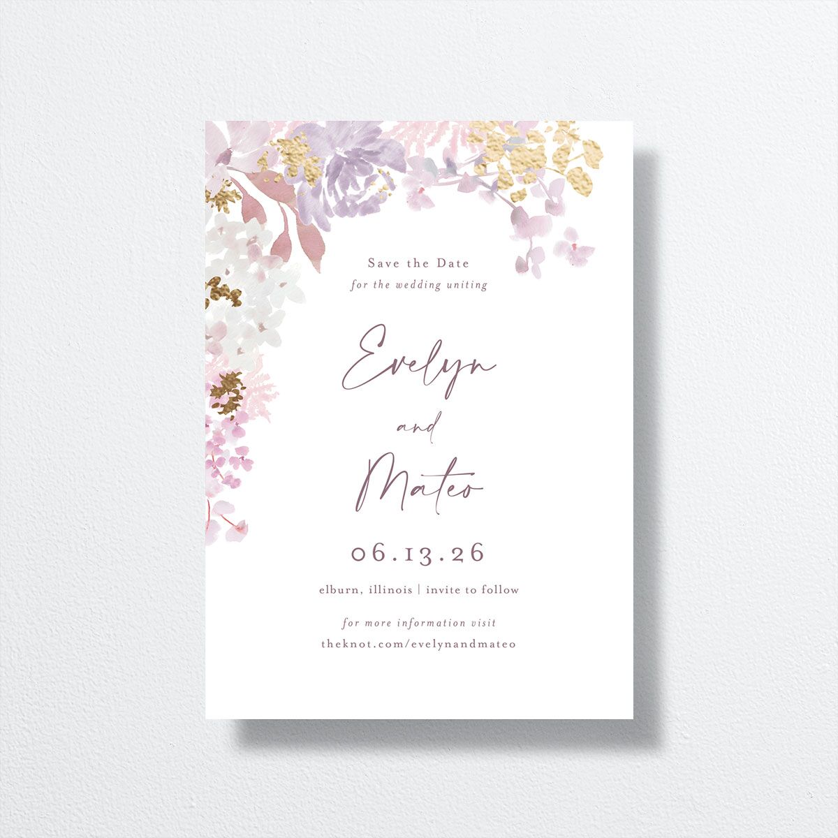 Hydrangea Garden Save The Date Cards front