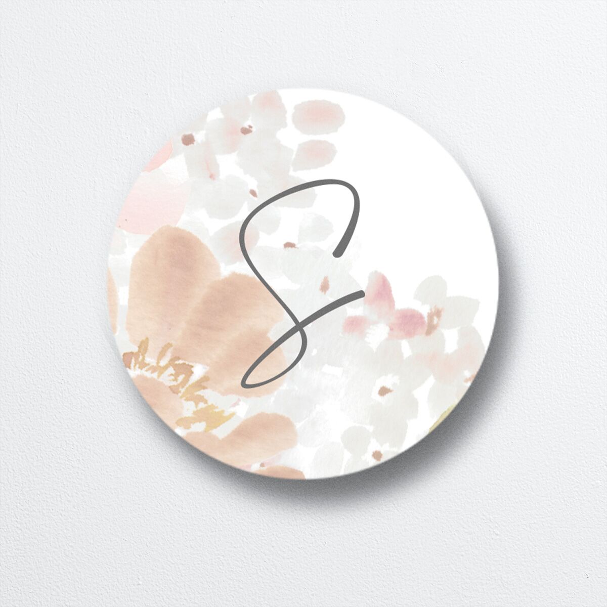 Hydrangea Garden Wedding Stickers front in pink