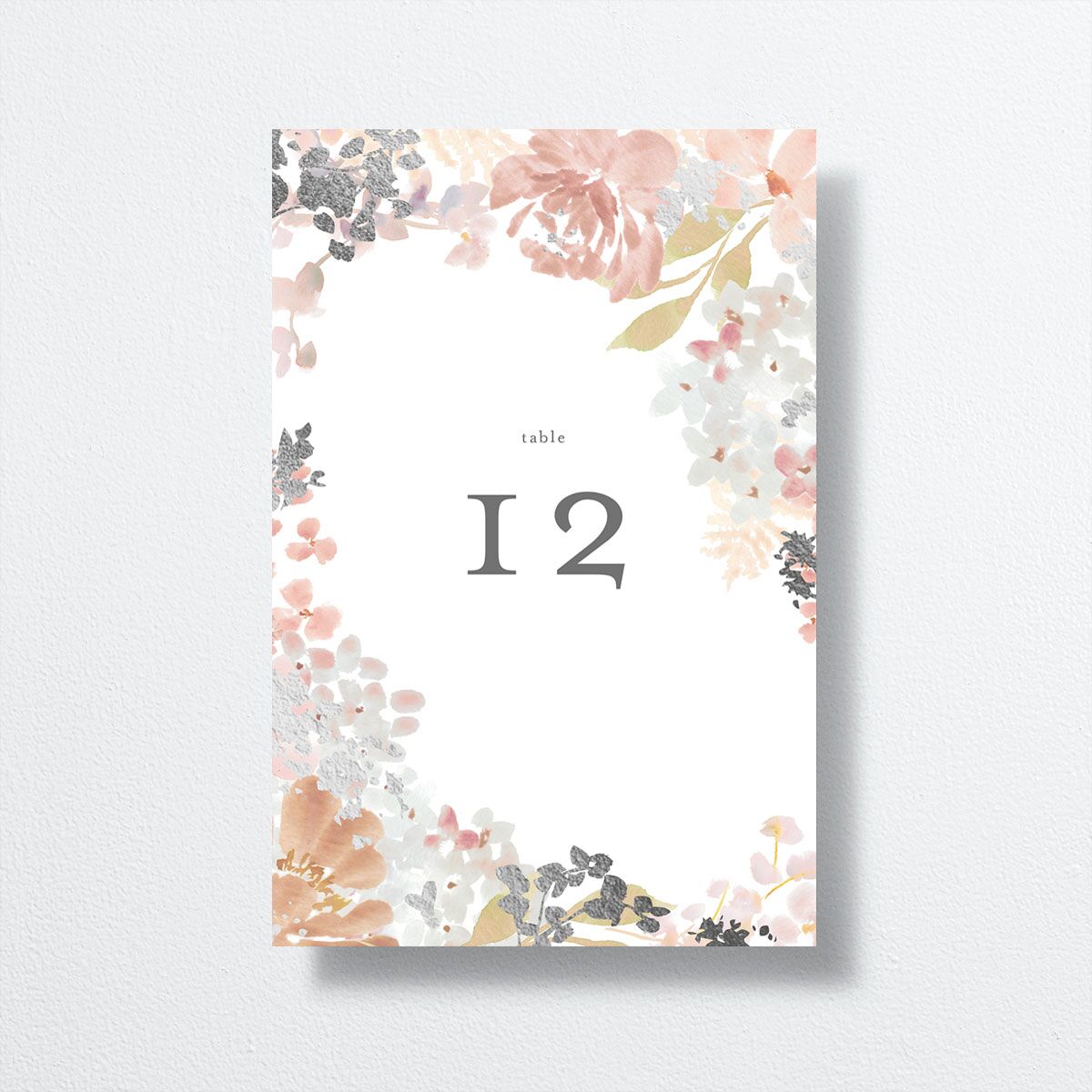 Hydrangea Garden Table Numbers front in pink