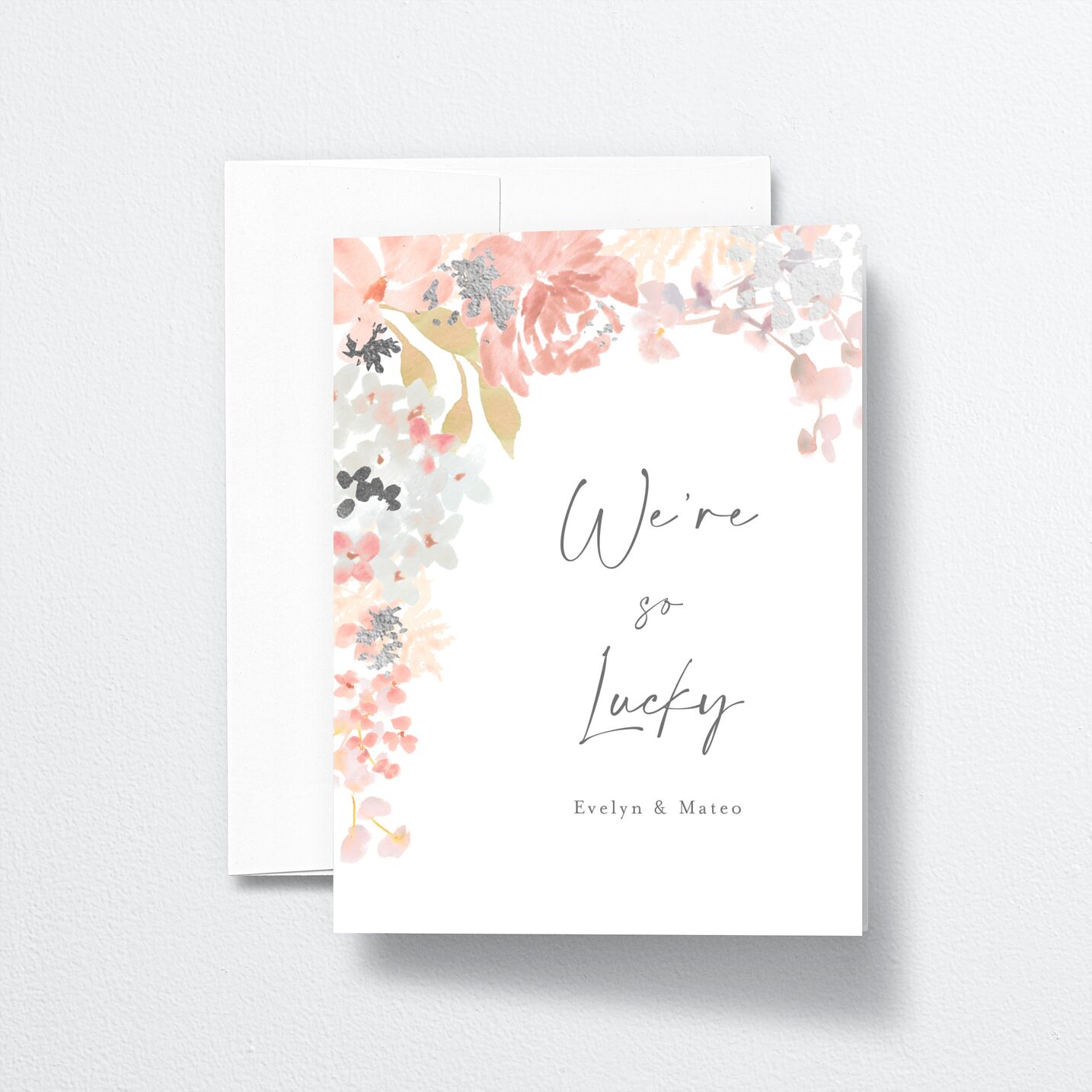 Hydrangea Garden Thank You Cards front in pink