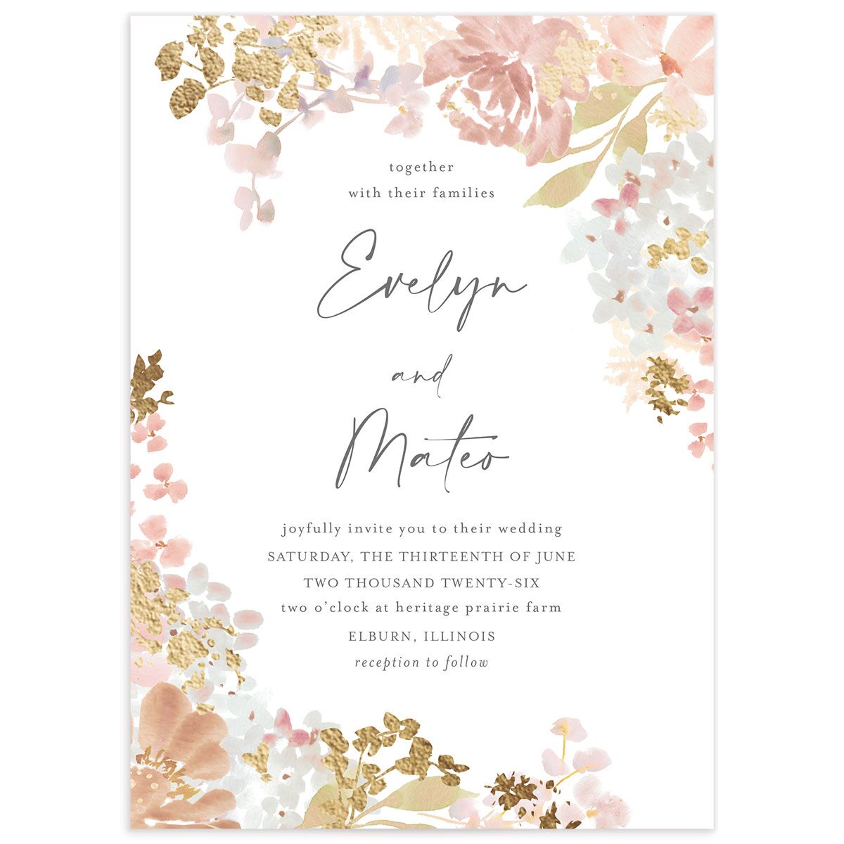 Hydrangea Garden Wedding Invitations