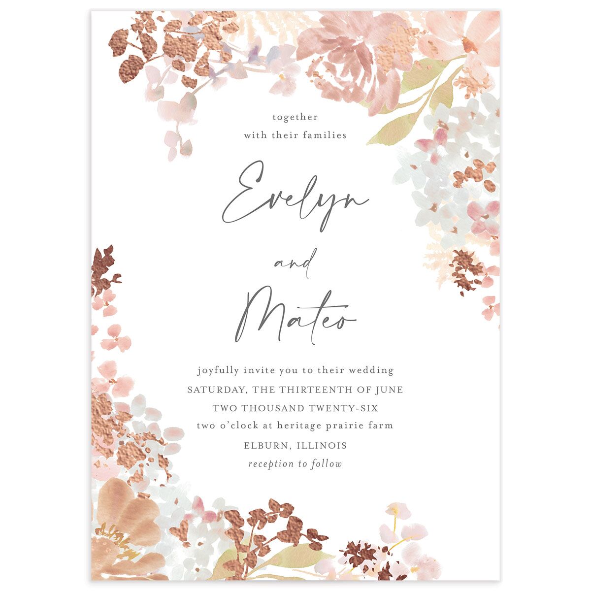 Hydrangea Garden Wedding Invitations