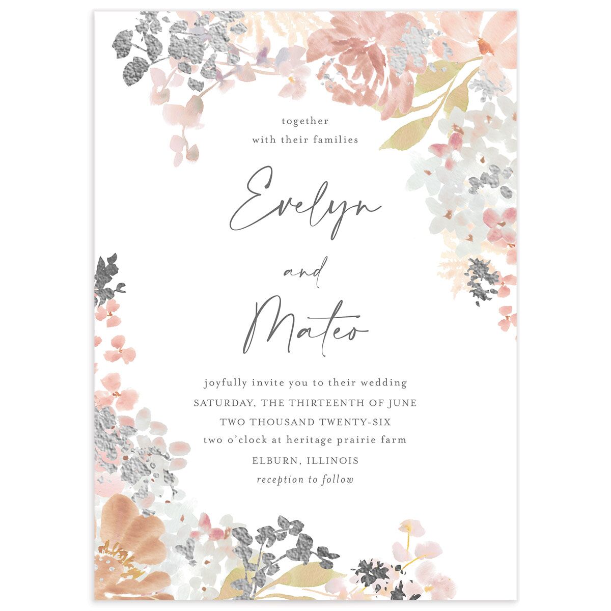 Hydrangea Garden Wedding Invitations