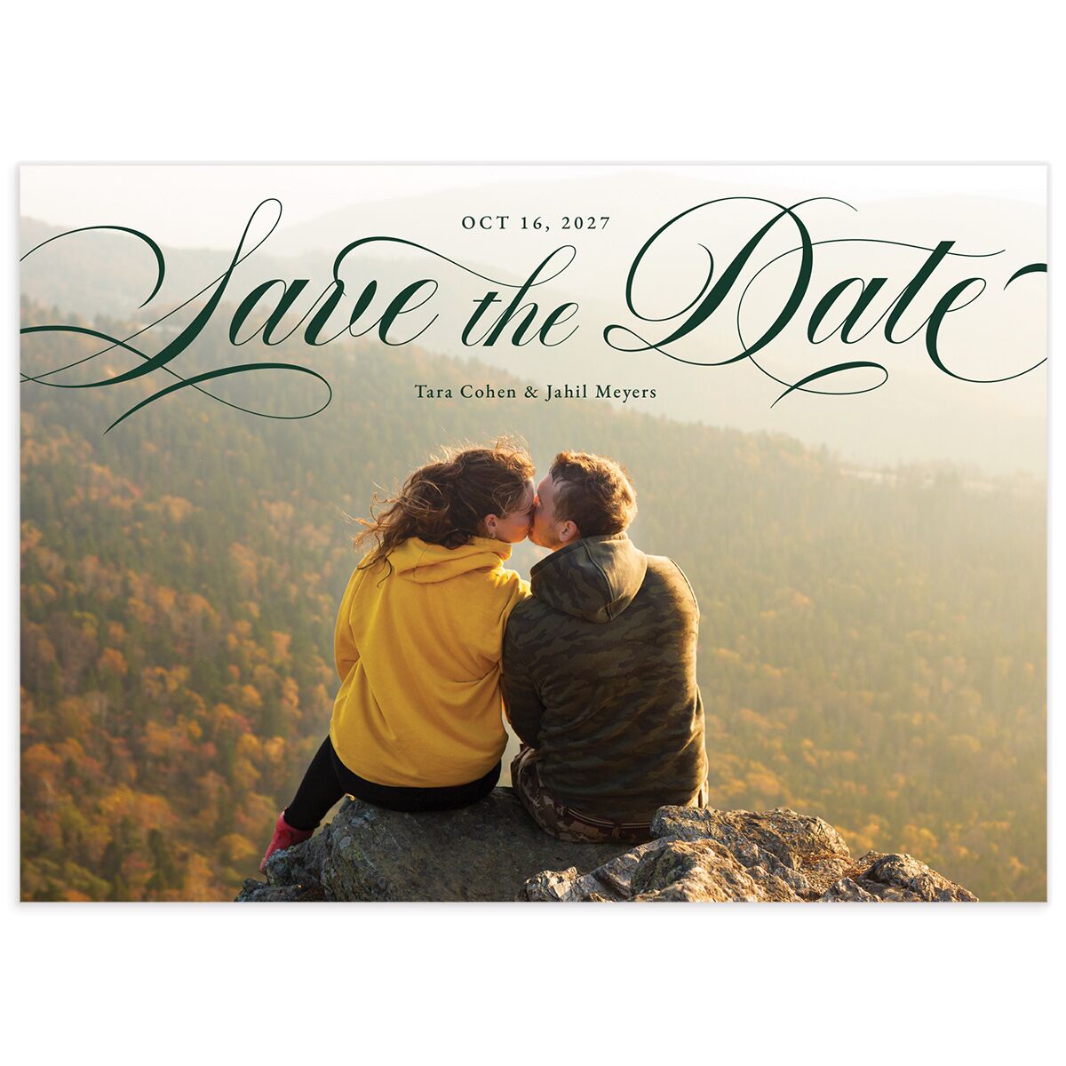 Landscape Calligraphy Save the Date Cards