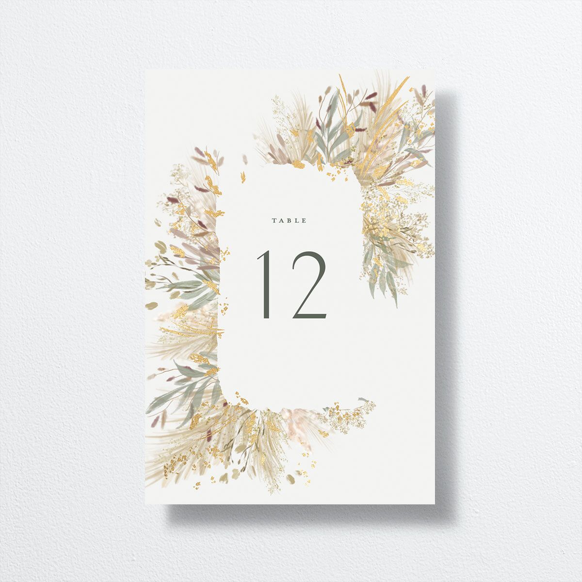 Ethereal Pampas Table Numbers Gold Thyme Signature