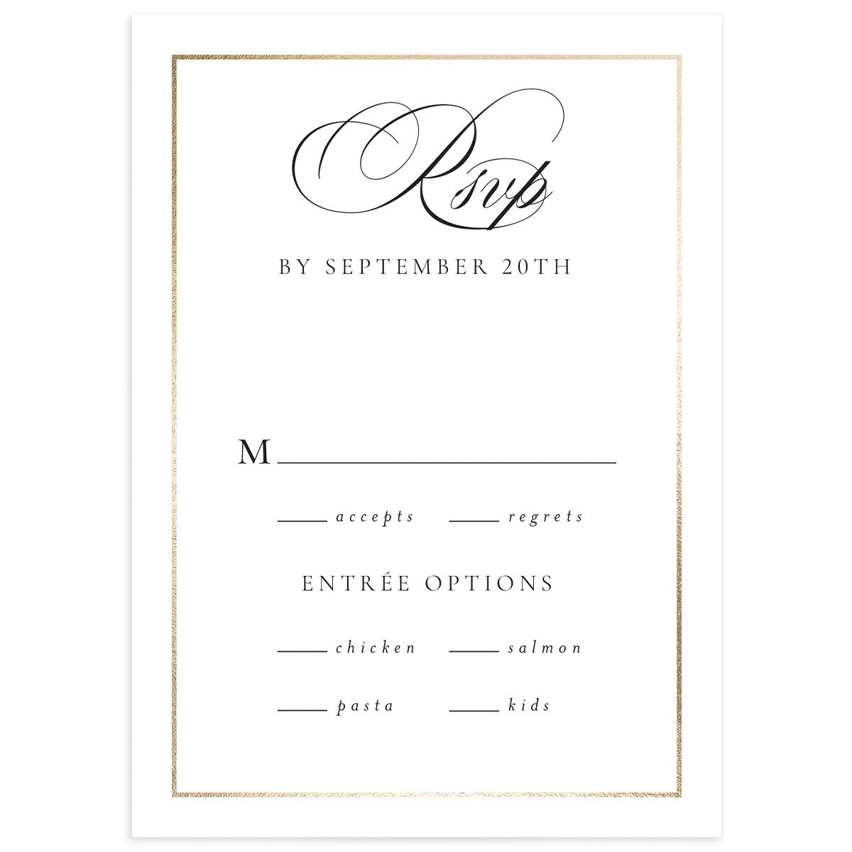 Timeless Frame Wedding Response Cards