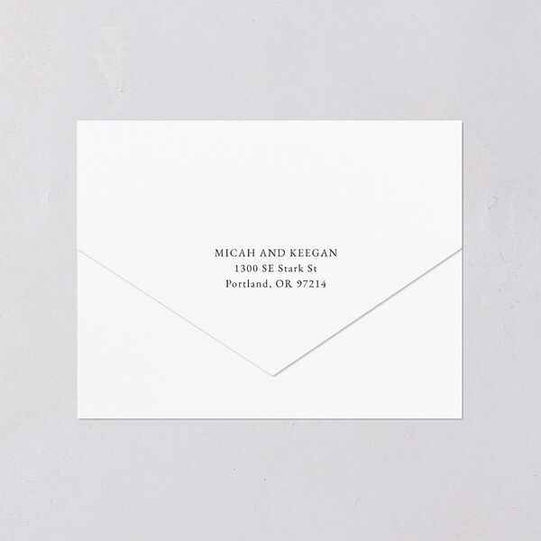 Illustrated Vines All-in-One Wedding Invitations Charcoal Signature Light Both Recipient and Return Addresses No