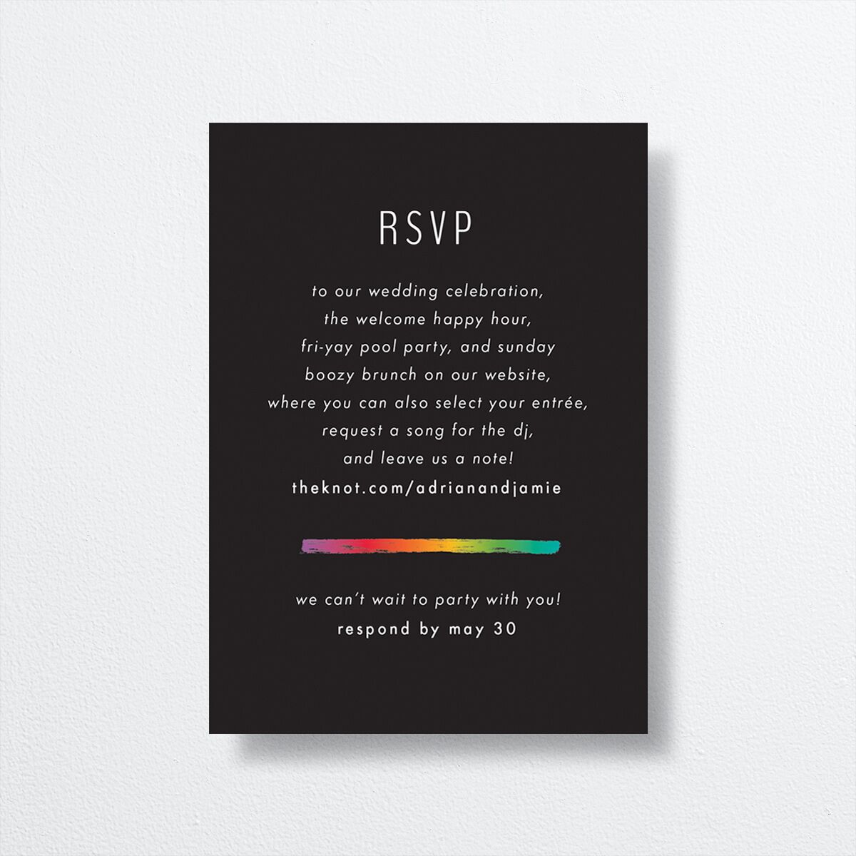 Love Out Loud Wedding Response Cards Licorice Signature