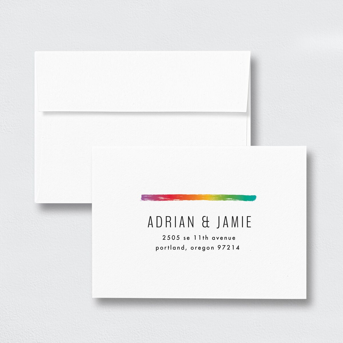 Love Out Loud Wedding Response Card Standard Envelopes White Licorice Return Address Signature Standard