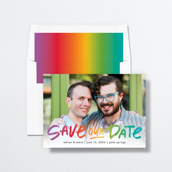 Love Out Loud Save The Date Cards Pure White Signature smooth Blank No