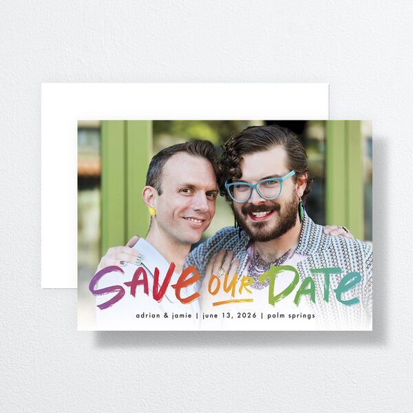 Love Out Loud Save The Date Cards Pure White Signature smooth Blank No