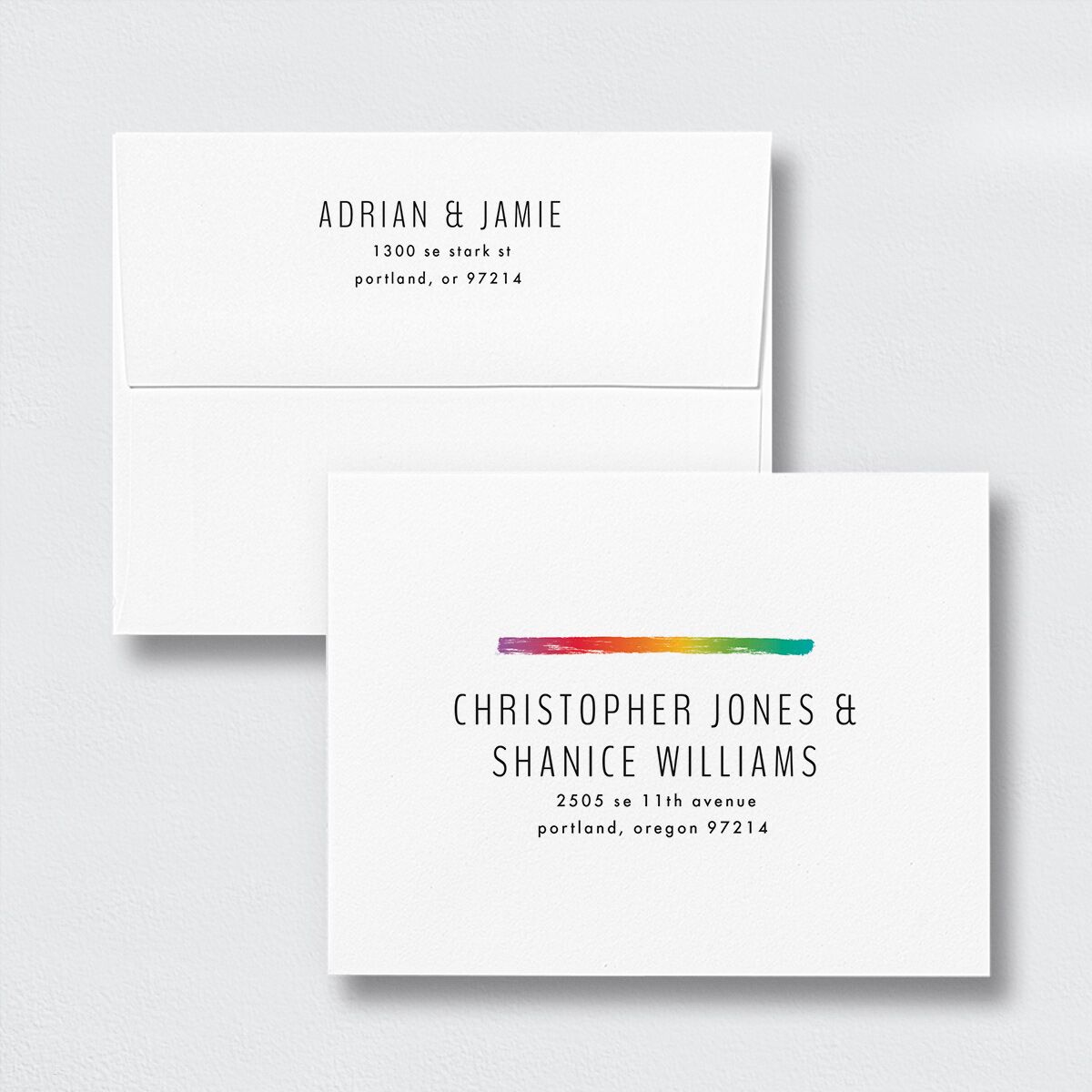 Love Out Loud Thank You Card Envelopes White Licorice Both Recipient and Return Addresses Signature Standard