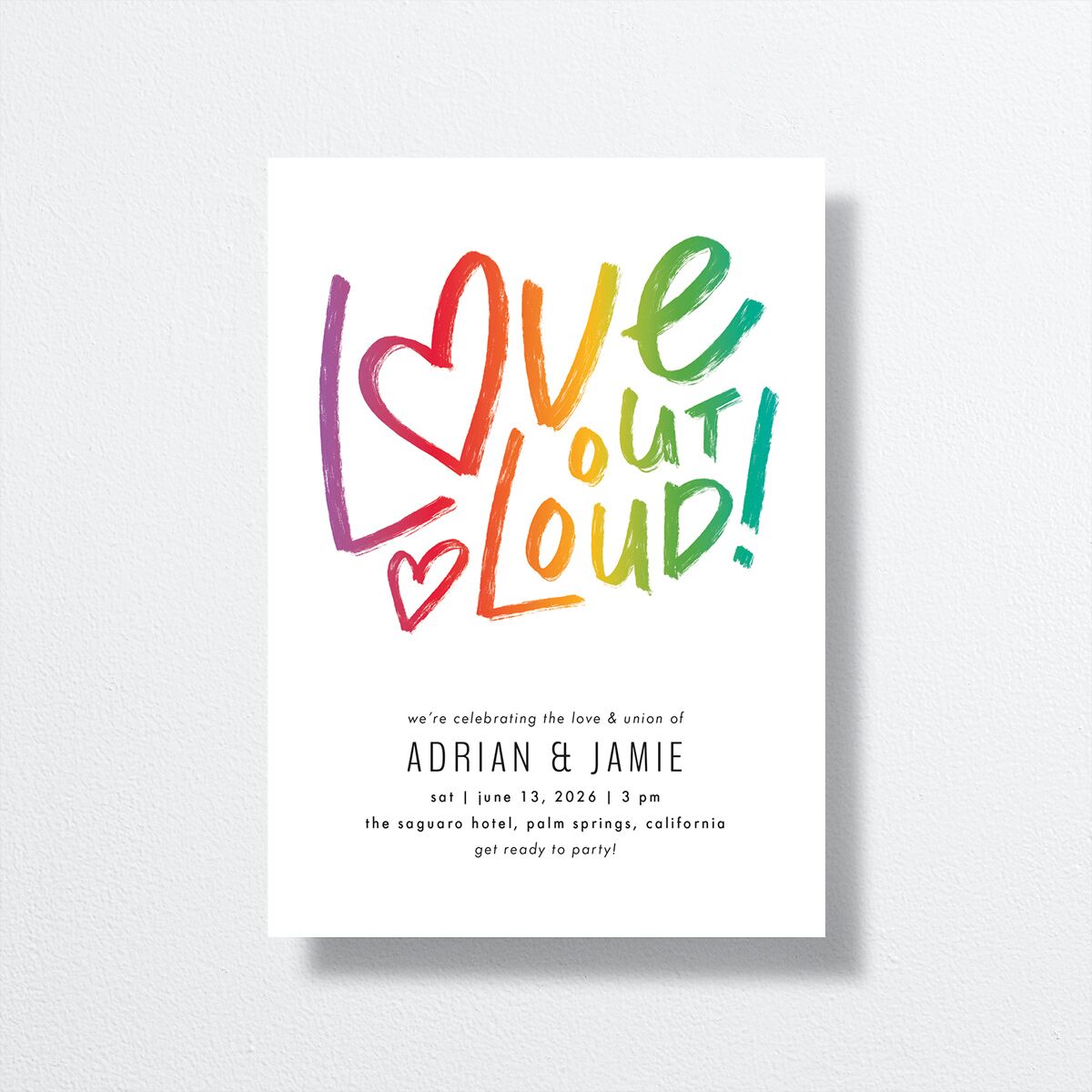 Love Out Loud Wedding Invitations Pure White Signature No