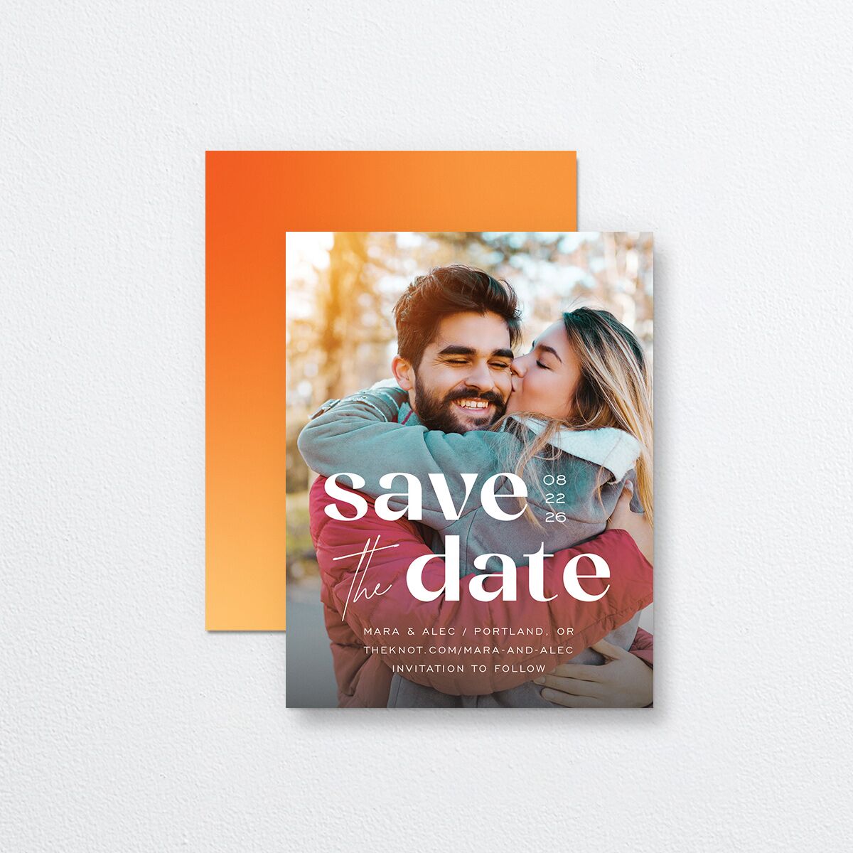 Bold Love Save the Date Petite Cards Butterscotch Signature smooth Blank No