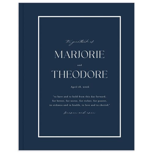 Joyful Union Wedding Guest Book Navy