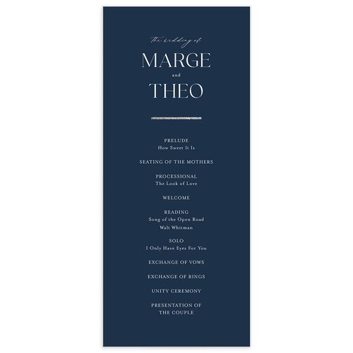 Joyful Union Wedding Programs Silver Navy Signature