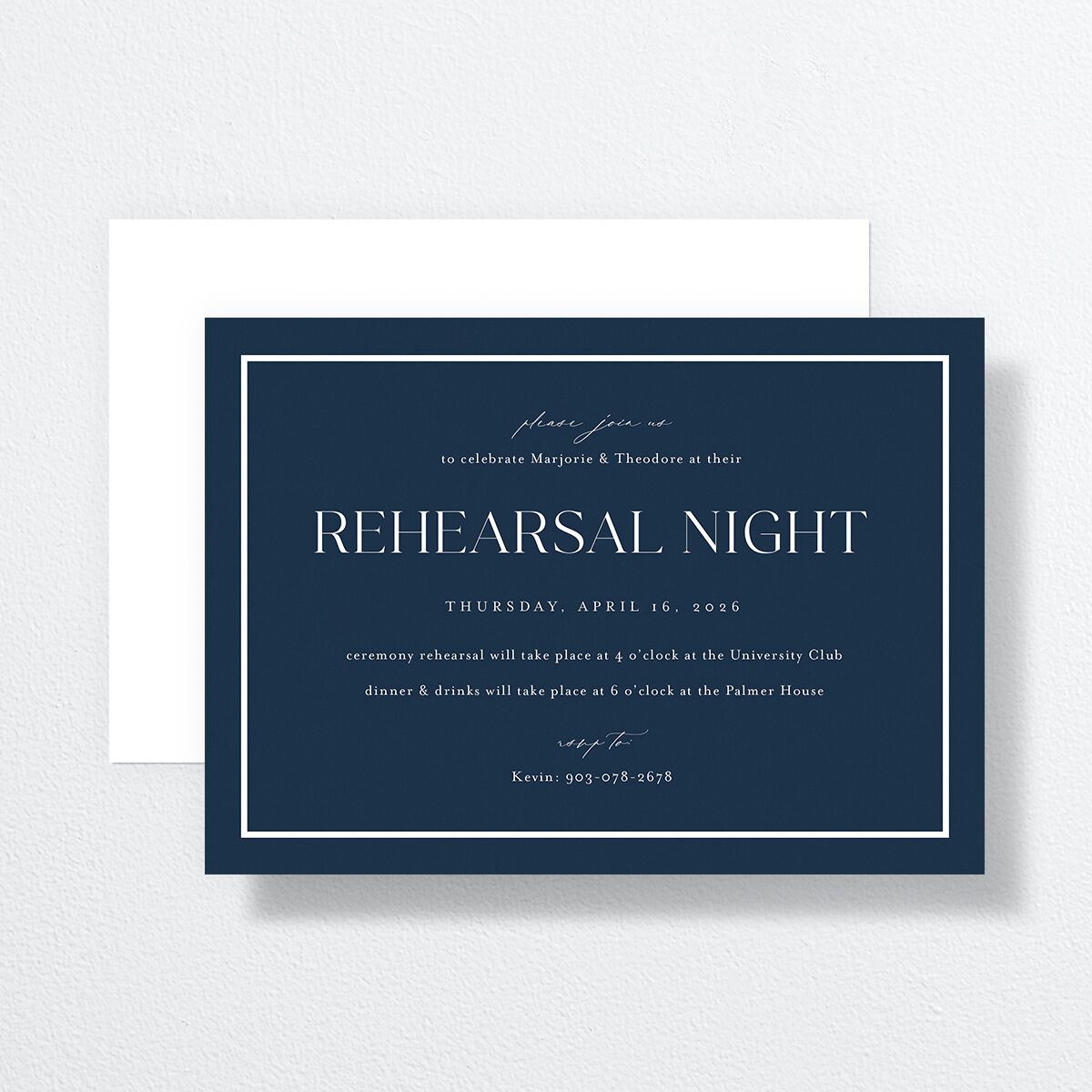 Joyful Union Rehearsal Dinner Invitations Navy Signature Standard
