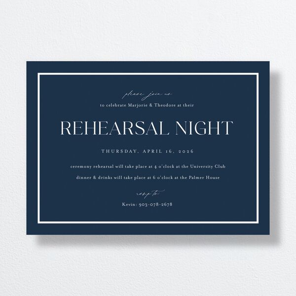 Joyful Union Rehearsal Dinner Invitations Navy Signature Standard