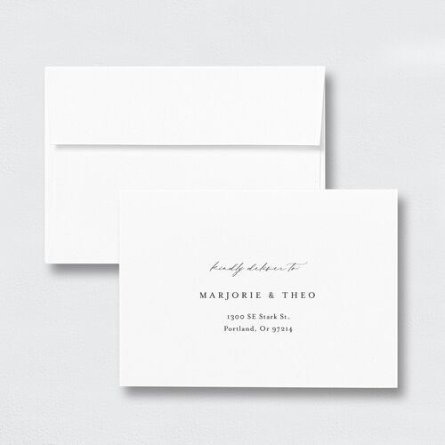 Joyful Union Wedding Response Card Standard Envelopes White Standard Licorice Return Address Signature