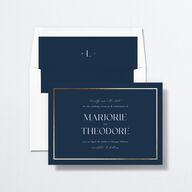 Joyful Union Save The Date Cards Gold Navy Signature smooth No Standard