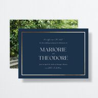 Joyful Union Save The Date Cards Gold Navy Signature smooth No Standard