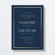 Joyful Union Wedding Invitations Gold Navy Signature No Standard