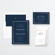 Joyful Union Wedding Invitations Gold Navy Signature No Standard