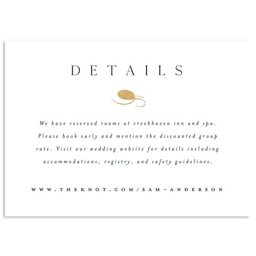 Flourishing Love Wedding Enclosure Cards Gold Navy Signature Standard