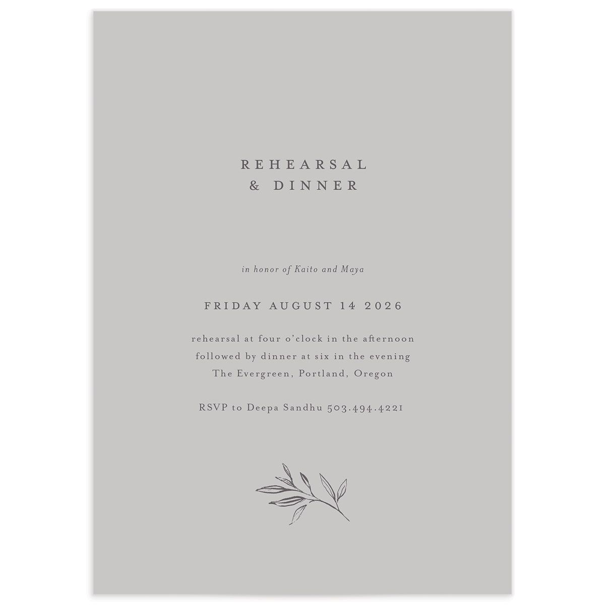 Shining Sprig Rehearsal Dinner Invitations
